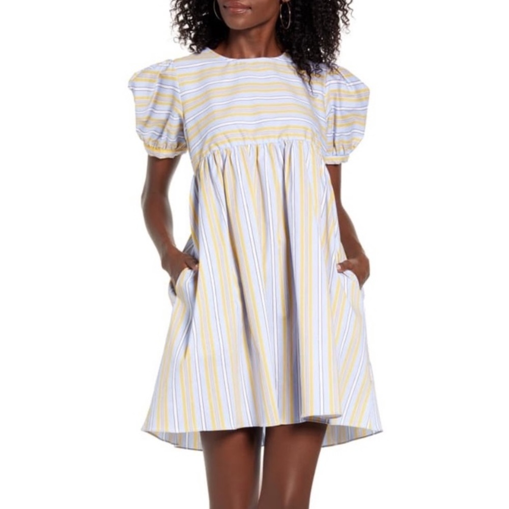 English Factory Puff Sleeve Babydoll Dress NWT